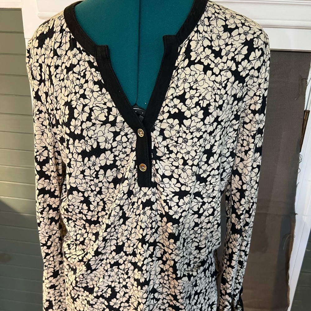 LAST CHANCE Jones New York Women’s Floral Button-Up Top Small